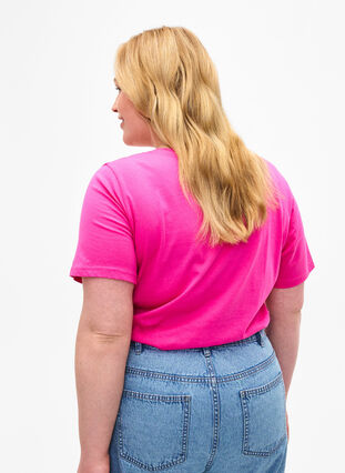 T-skjorte med tekstmotiv, Shocking Pink W.Pink, Model image number 1