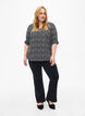 Bluse i viskose med knapper, Black Graphic AOP, Model image number 2