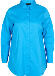 Langermet skjorte med høy mansjett, Dresden Blue