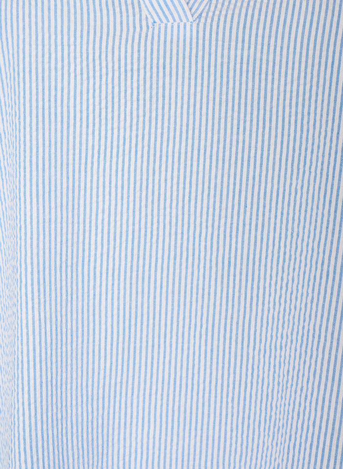 Bomullstunika med striper og rysjedetaljer, Bl&aring;, Packshot image number 2