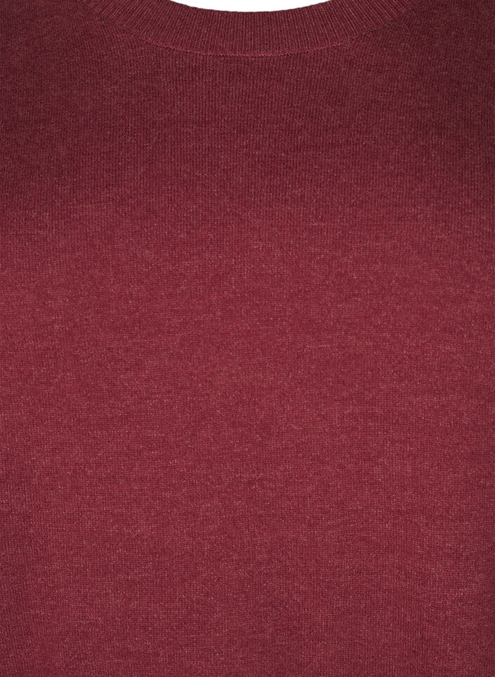 Strikket bluse med rund hals, R&oslash;d, Packshot image number 2