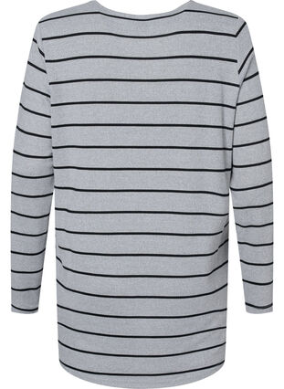 Mønstret bluse med lange ermer, LGM Stripe, Packshot image number 1