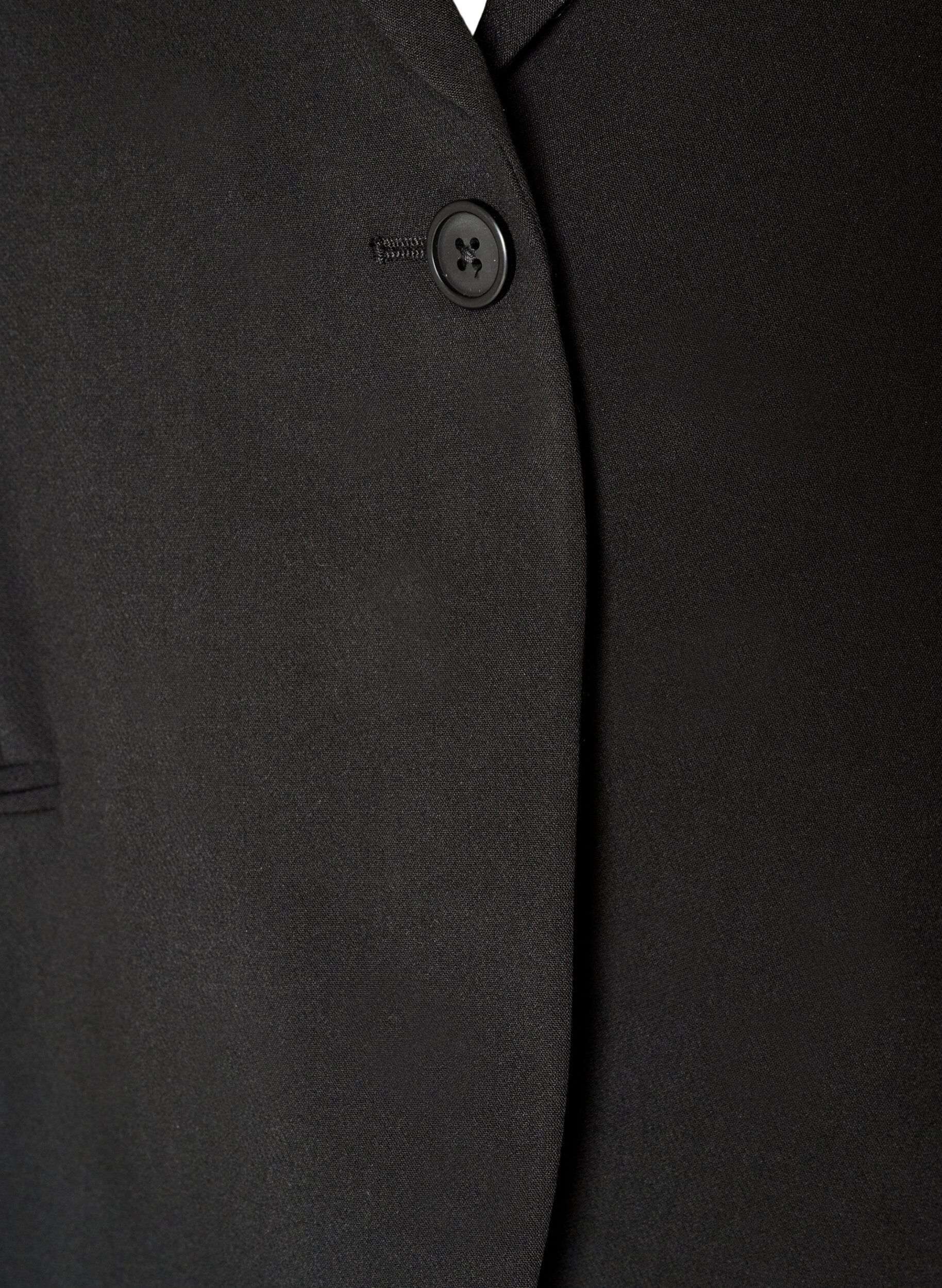 ZizziKlassisk blazer med enkel knappelukking, Svart, Packshot image number 2