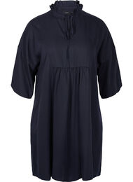 Kjole med 3/4-ermer i lyocell (TENCEL™), Black