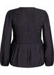 Bluse med smokk og lange ermer, Svart, Packshot image number 1