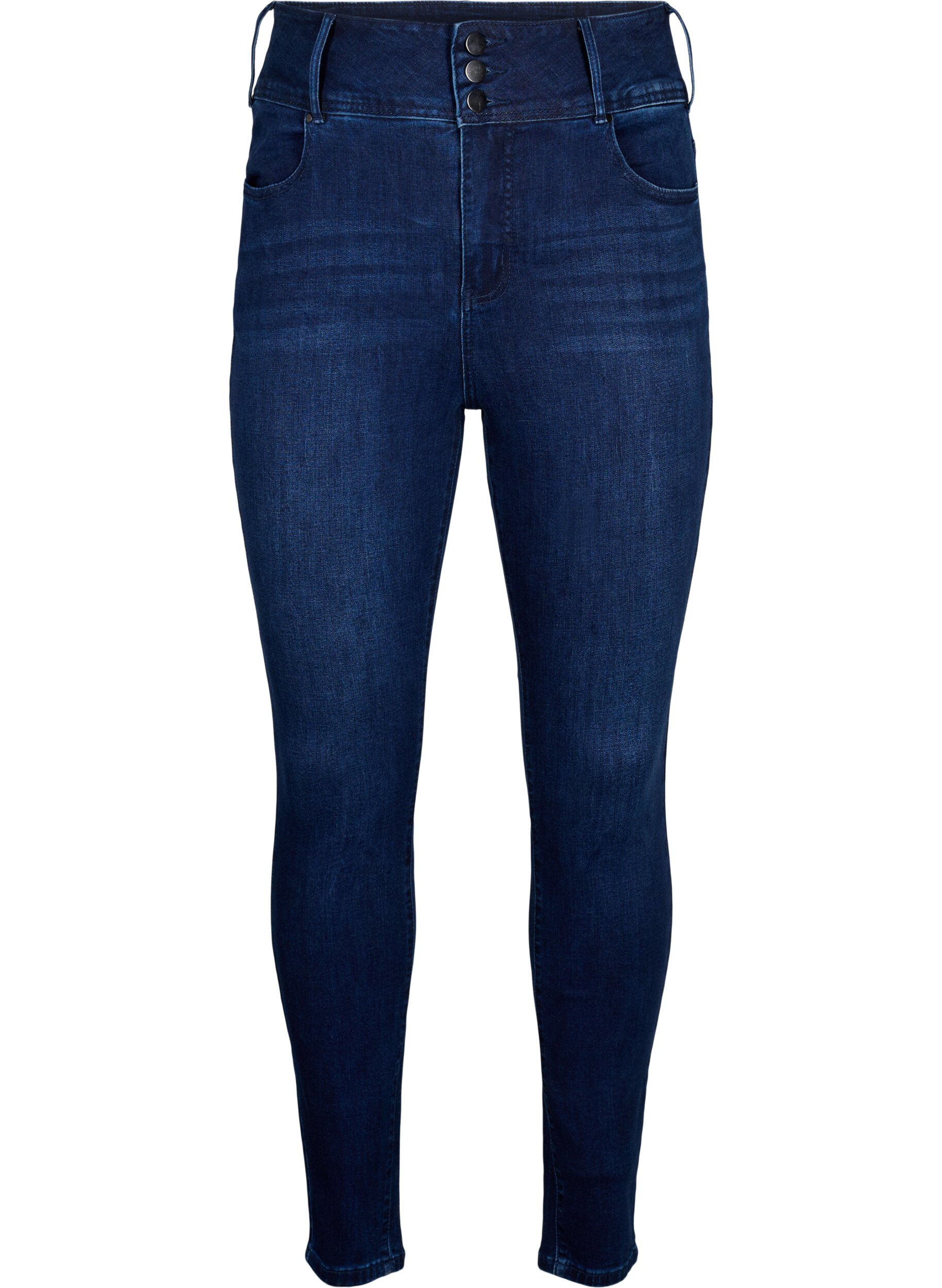 Zizzi Super slim Bea jeans med ekstra h&oslash;yt liv, Dark Blue, Packshot image number 0