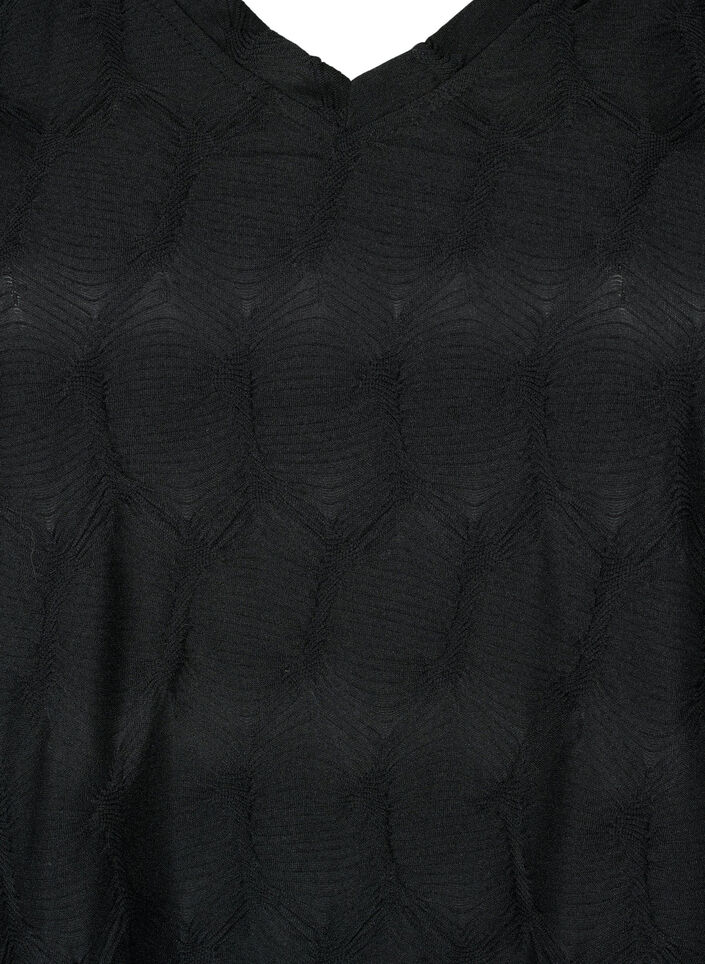 FLASH - Langermet bluse med struktur, Black, Packshot image number 2