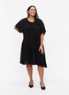 Kjole i viskose med korte ermer, Black, Model image number 2