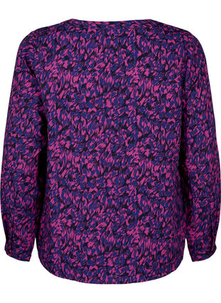 FLASH - bluse med lange ermer og trykk, Pink Blue AOP, Packshot image number 1