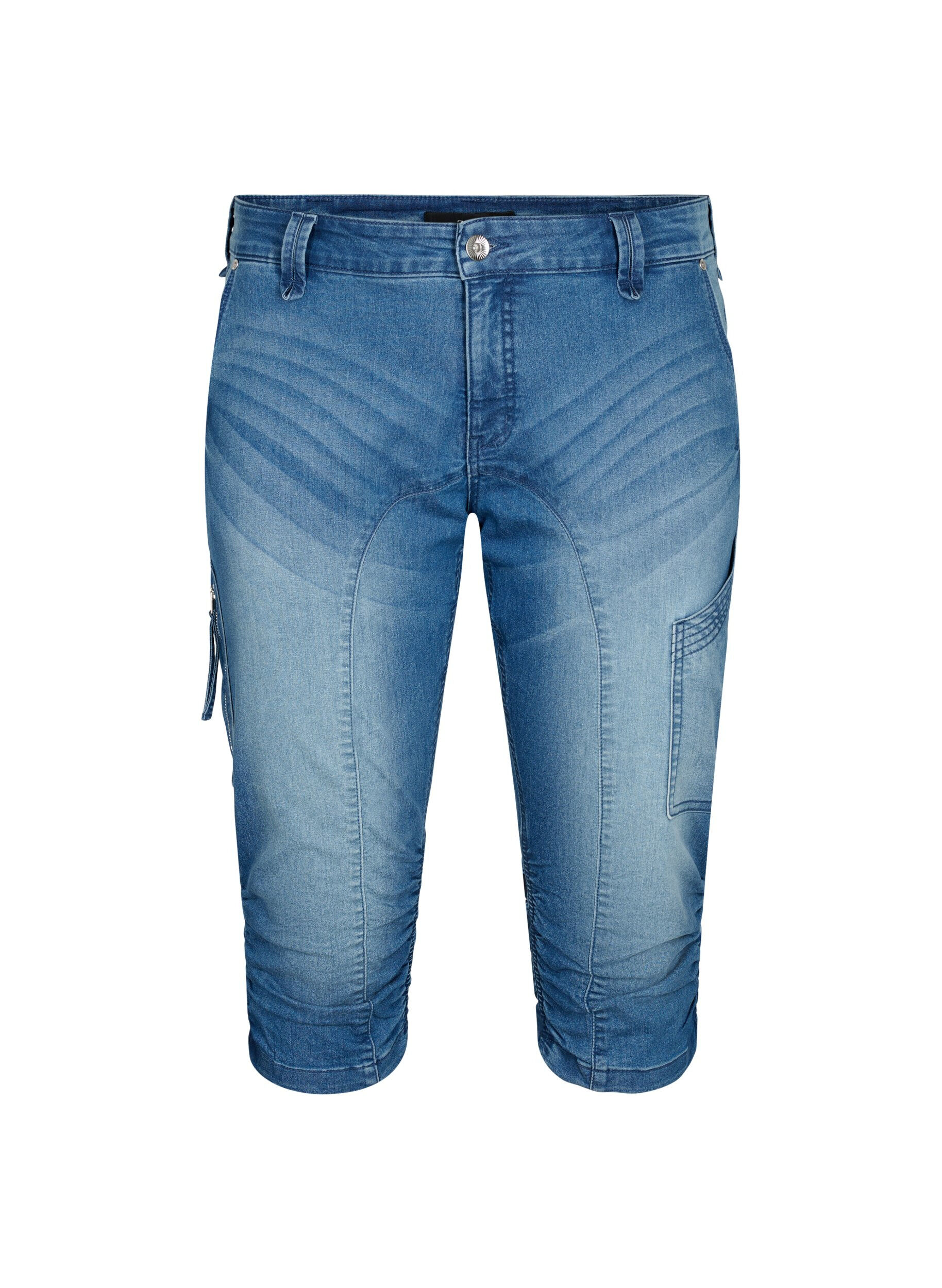 Slim-fit capri-jeans med lommer