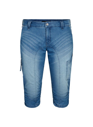 Zizzi Slim-fit capri-jeans med lommer, Blå, Packshot image number 0