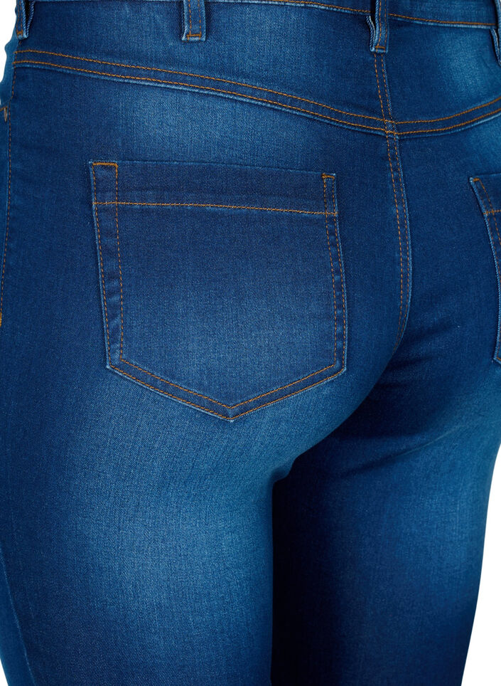 Amy capribukser med høyt liv og super slim fit, Blue denim, Packshot