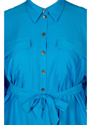 Skjortekjole  i viskose med midjebelte, Dresden Blue, Packshot image number 2