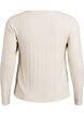 Jerseybluse med firkantet hals og ribbet tekstur, Beige, Packshot image number 1