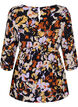 Viskosebluse til gravide med blomstermønster, Black Flower AOP, Packshot image number 1