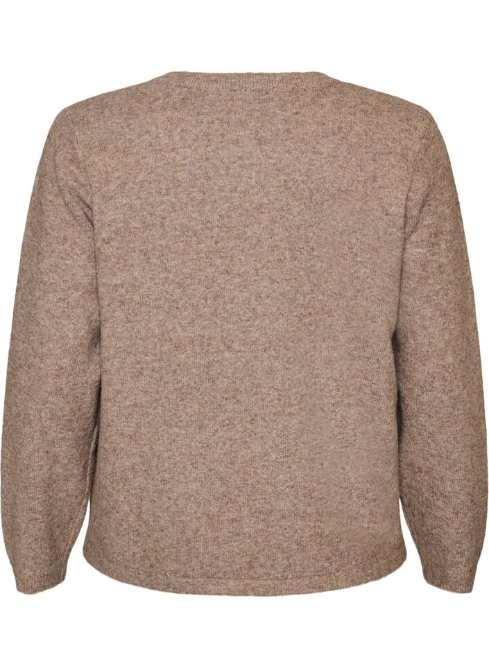 Cardigan med knutelukkinger, Beige, Packshot image number 1