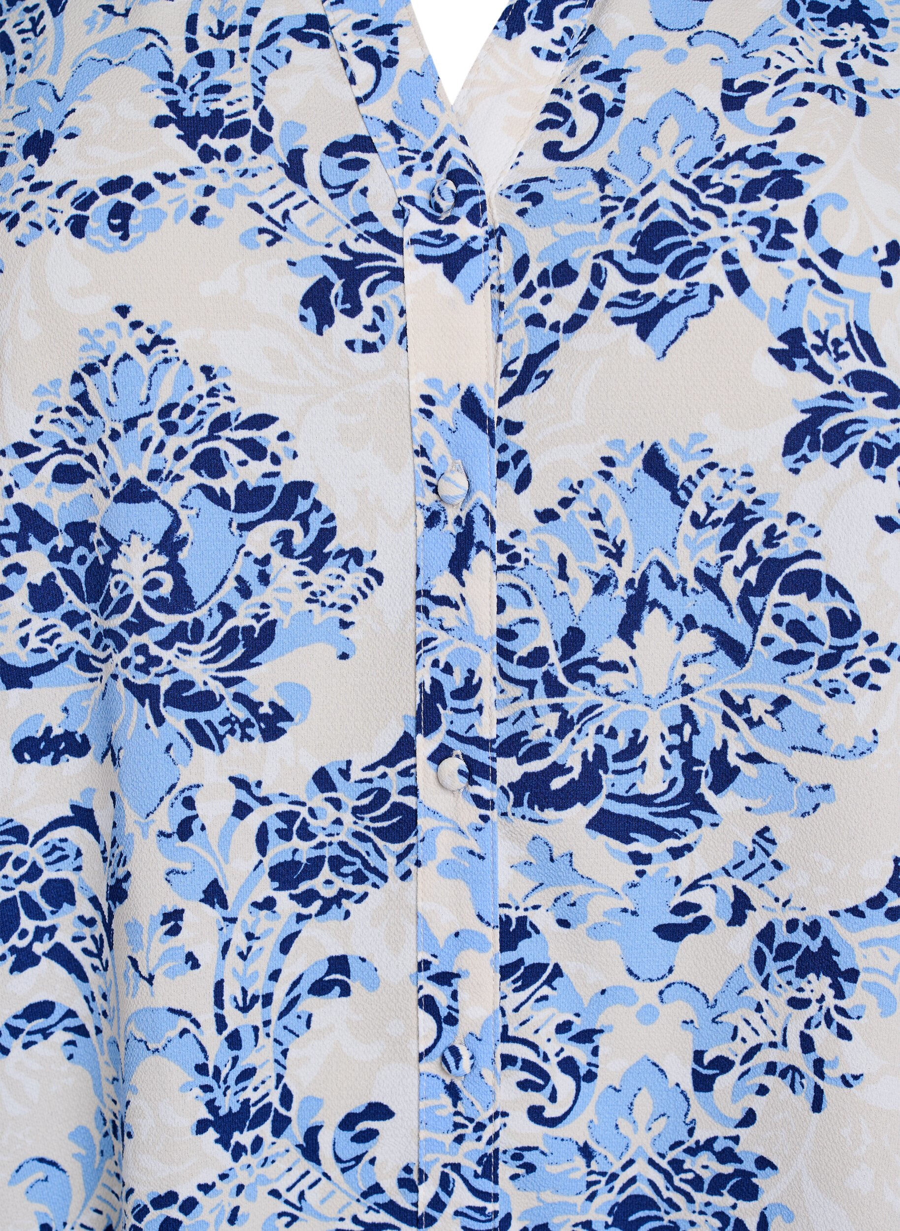 Zizzi Midikjole i A-linje med korte ermer, Beige, Packshot image number 2