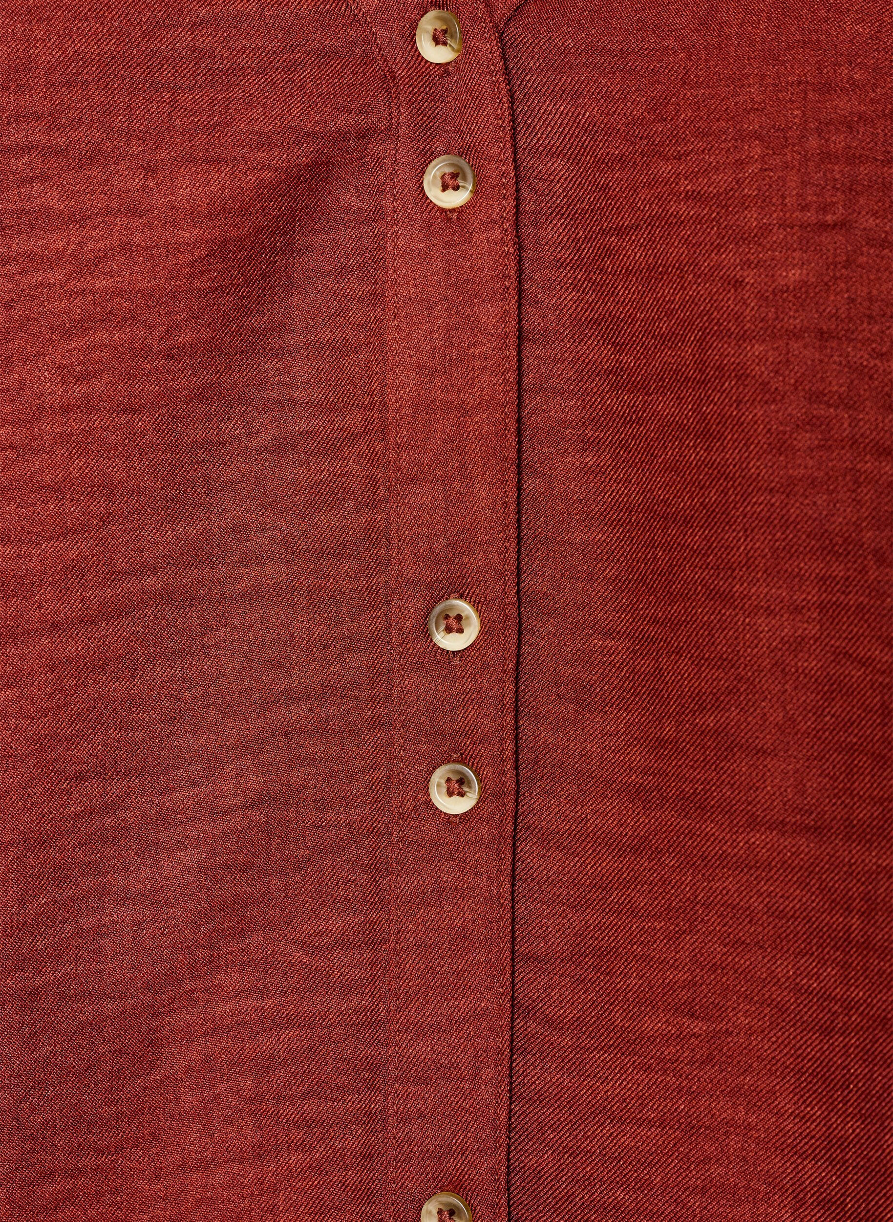 ZizziSkjortebluse med V-hals og korte ermer, R&oslash;d, Packshot image number 2