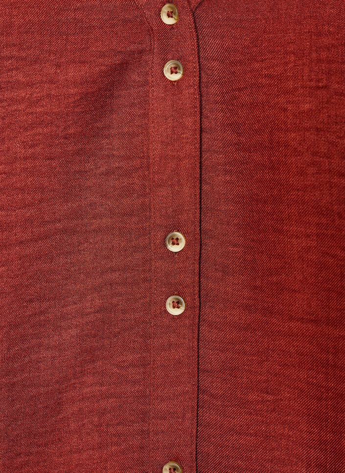 Skjortebluse med V-hals og korte ermer, R&oslash;d, Packshot image number 2