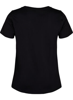 T-skjorte med trykk i bomull til trening , Black w. No. 10, Packshot image number 1
