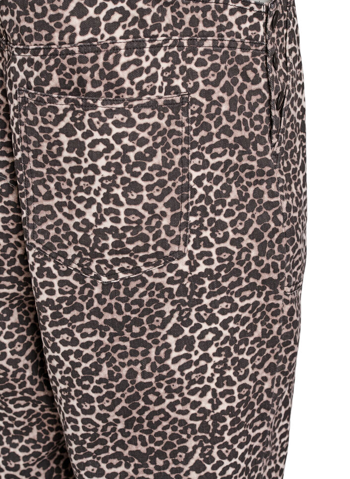 Leopardmønstret denim-snekkerbukse., Light LEO, Packshot