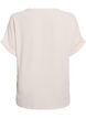 L&oslash;s bluse med korte ermer, Beige, Packshot image number 1