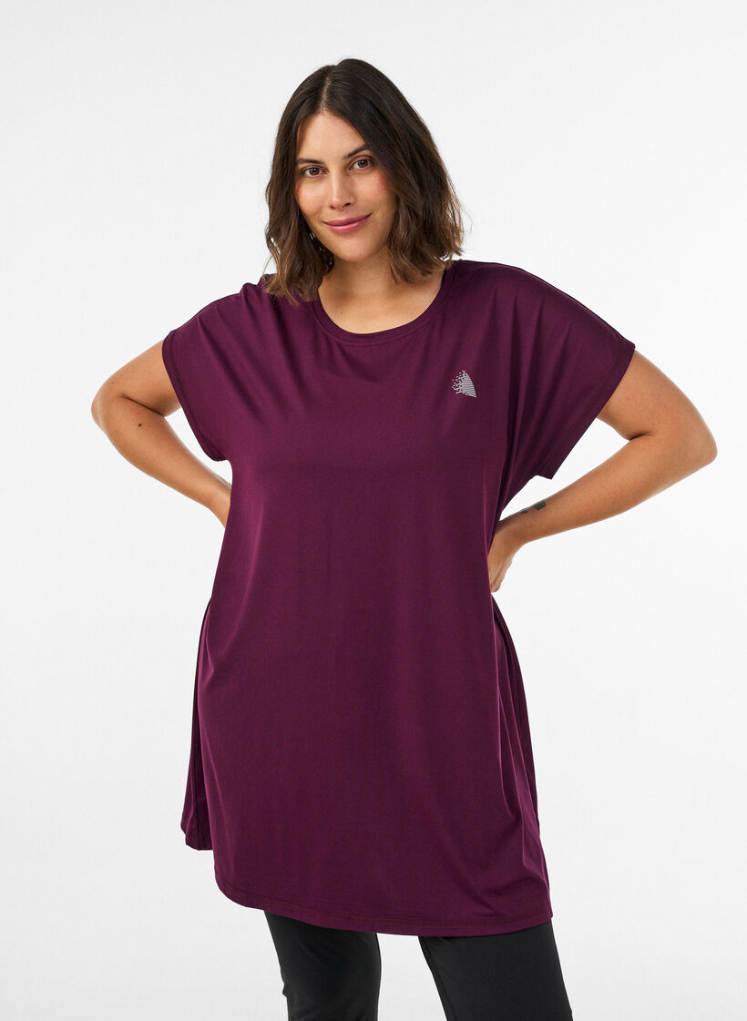 Lang trenings-T-skjorte, Lilla, Model image number 0