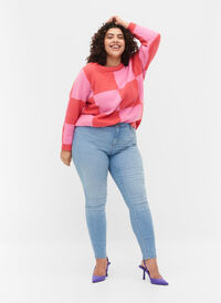 Amy jeans med høyt liv og super slim fit, Light blue, Model