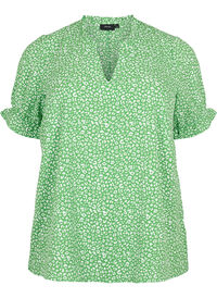 Kortermet bluse med print