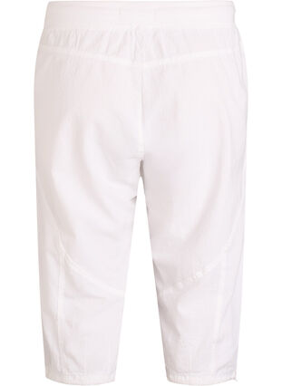 Zizzi Capribukser i bomull, Hvit, Packshot image number 1