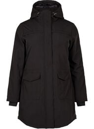 Vannavvisende softshell jakke med vattert fôr, Black
