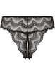 Bunnløs blonder thong, Black, Packshot image number 1