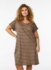 2-pakk T-skjortekjole med korte ermer, Brun 2-pakk T-skjortekjole med korte ermer, Brun, Model