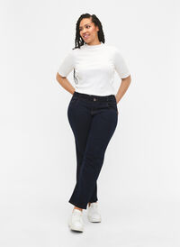 Regular fit Gemma jeans med høyt liv, Blue denim, Model