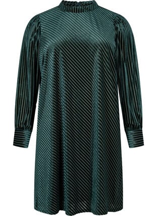 Strukturmønstret kjole i velur, Scarab, Packshot image number 0