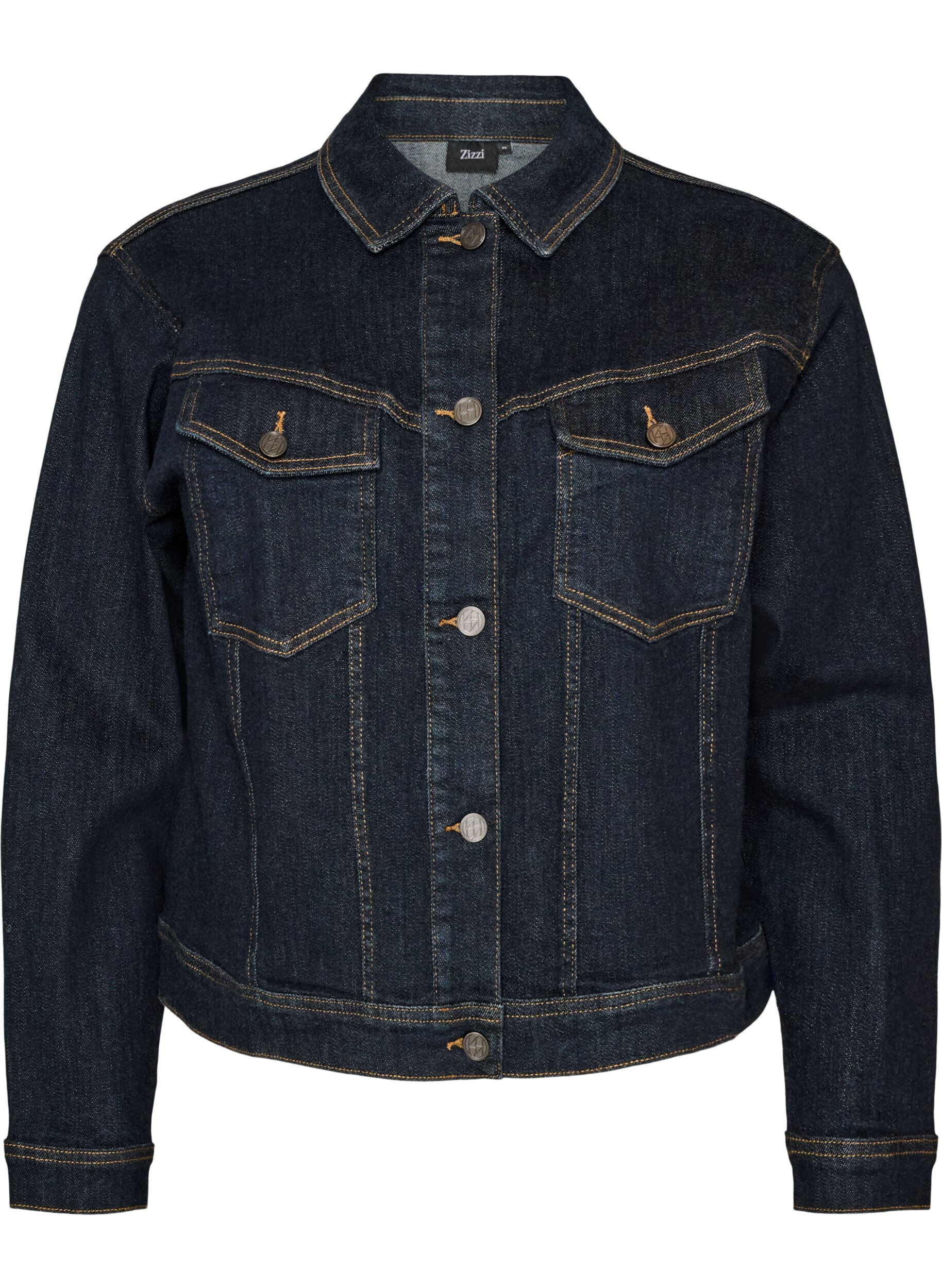 Klassisk denimjakke med kontrasts&oslash;mmer