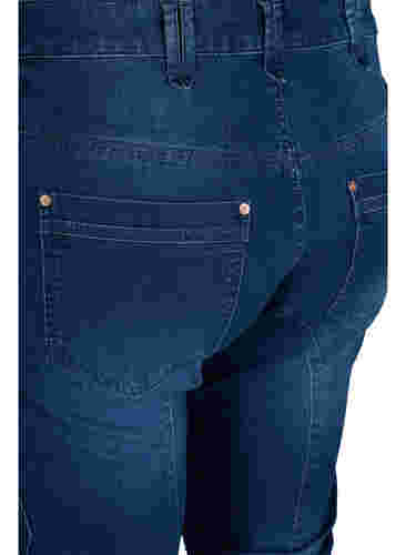 Slim fit caprijeans med lommer, Dark blue denim, Packshot image number 3