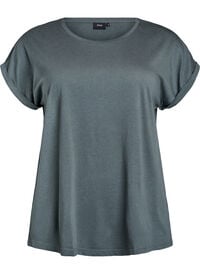 Kortermet T-skjorte i bomullsblanding, Grønn Kortermet T-skjorte i bomullsblanding