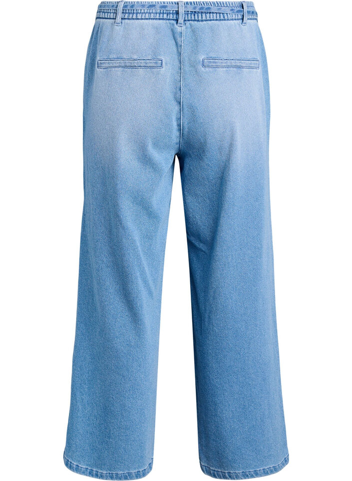 Loose fit-jeans med elastisk linning og sn&oslash;ring, Bl&aring;, Packshot image number 1