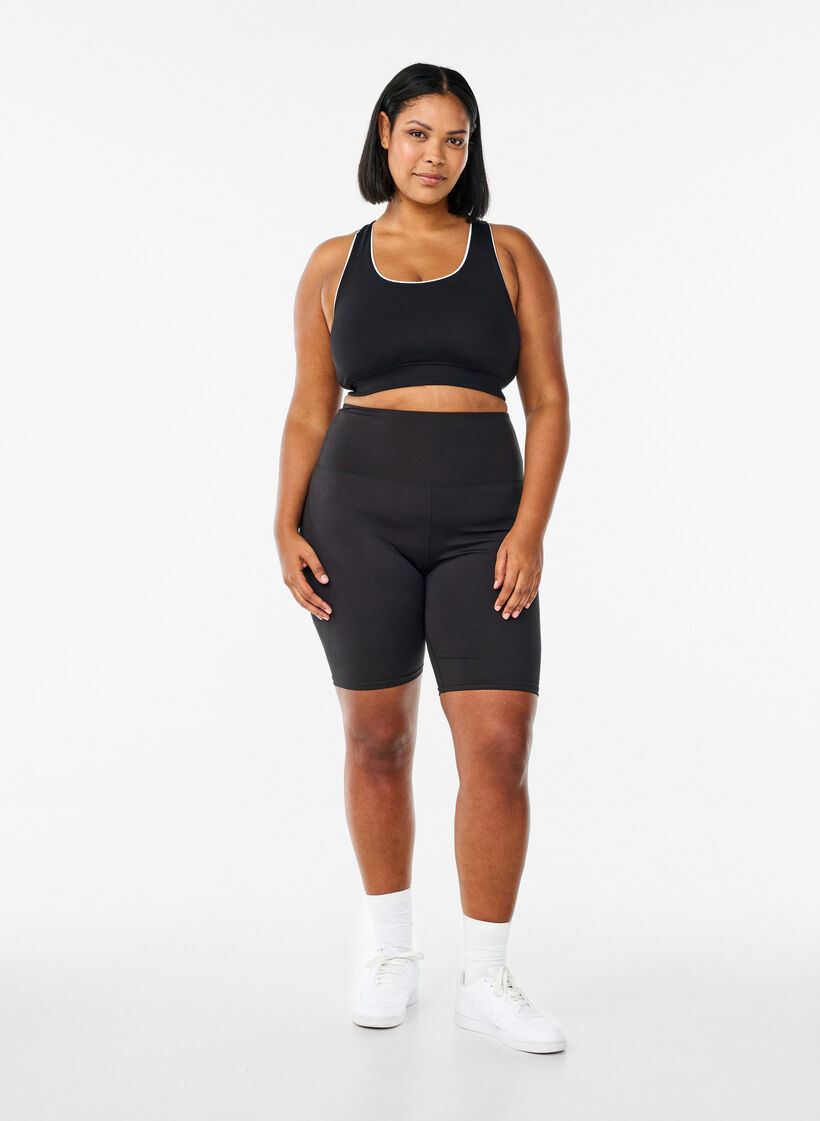 Tettsittende treningsshorts, Black, Model