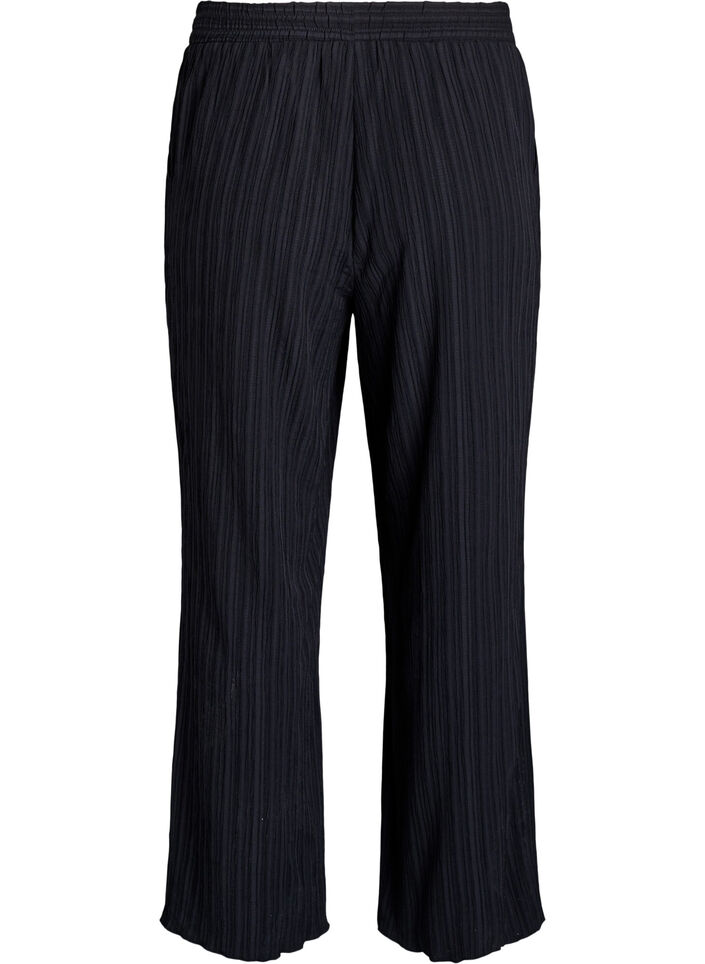 FLASH - Bukse med høy midje og vide ben, Svart, Packshot image number 1