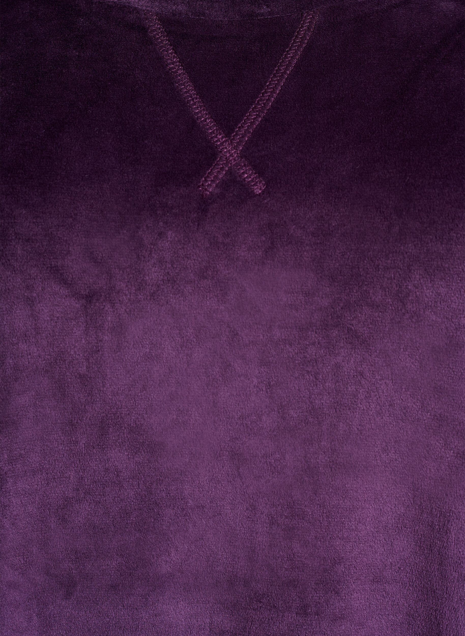 Zizzi Velourbluse med raglanermer, Lilla, Packshot image number 2