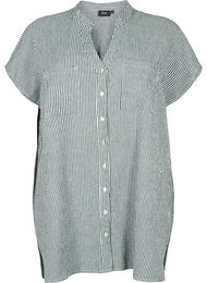 Kortermet bomullskjorte med striper, Scarab Stripe
