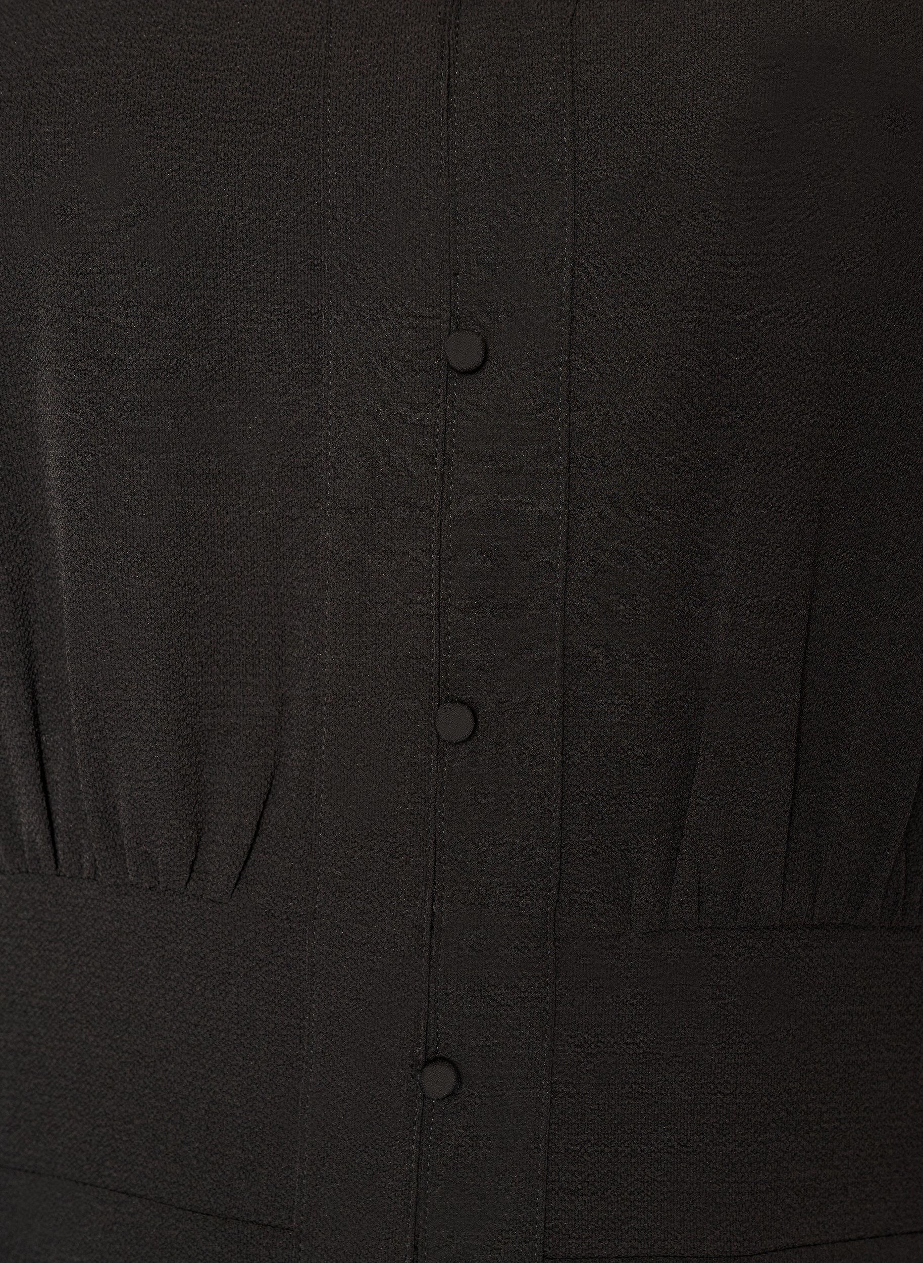 ZizziMidikjole med smock og dekorative knapper, Svart, Packshot image number 2