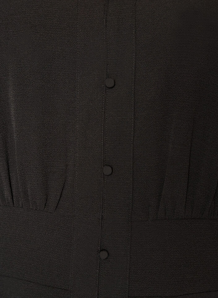 Midikjole med smock og dekorative knapper, Svart, Packshot image number 2