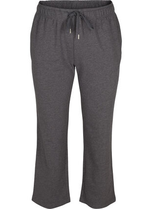 Bukser med vidde og lommer, Dark Grey Melange, Packshot image number 0