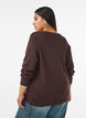 Strikket cardigan med hjerte hullbroderi, Brun, Model image number 2