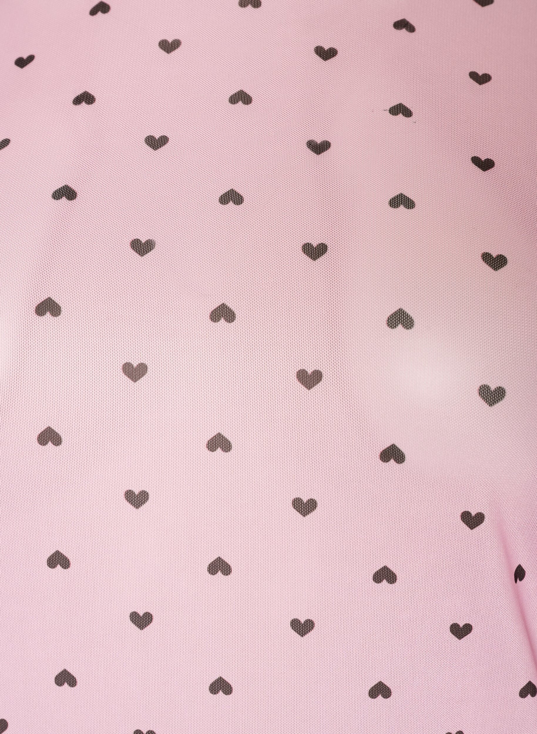 ZizziMesh bluse med trykk, Rosa, Packshot image number 2