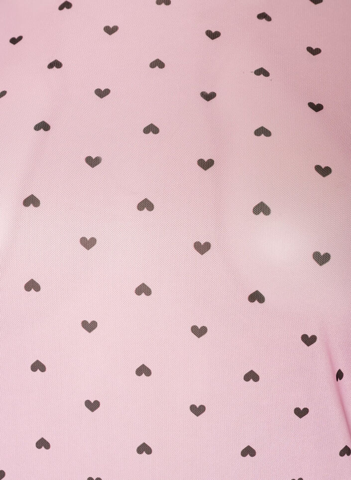 Mesh bluse med trykk, Rosa, Packshot image number 2