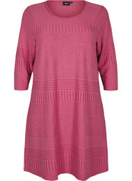 Kjole med 3/4-lange ermer og stripemønster, Malaga Mel.